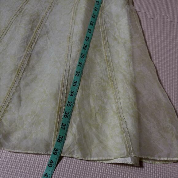 ANN TAYLOR Lime Green Silk Dress Size 4 Spaghetti Straps Coquette Wedding Pastel - Picture 11 of 15